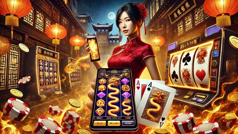 Reel slot digital dengan simbol bonus pada layar permainan